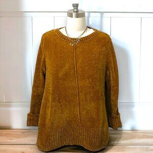 Style & Co Vibrant Oversized Mustard  Buttery Chenille Sweater, Size Medium